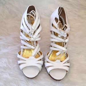 Bebe-Jenae White Laced Sandal